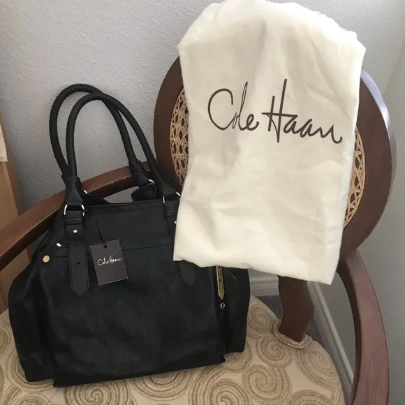NWT Cole Haan Small Soft Tote Saddle Black - Picture 1 of 12